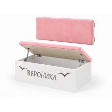 Ящик для игрушек Домик бел/роз